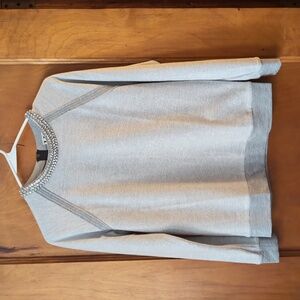 Haute Hippie Embellished Sweatshirt Heather Gray